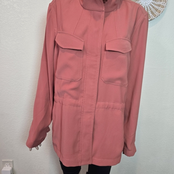 Banana Republic Women's Xl Lightweight Field Jacket Utility Rust Orange - Picture 8 of 16